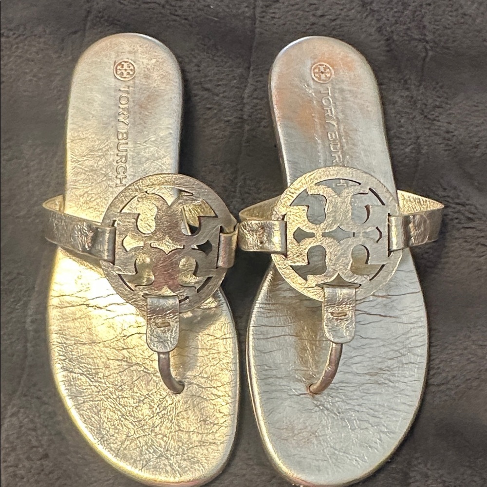 Tory Burch Shiny Gold Sandals